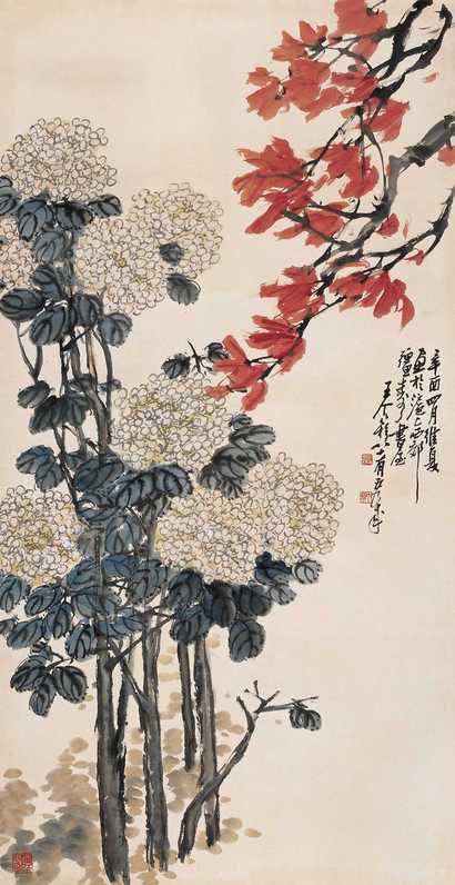 王个簃 1981年作 花卉 立轴